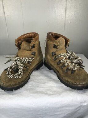 Vintage Kinney Colorado Mountaineering Hiking Boots Suede Made in Italy US 5 D